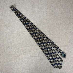 BOLGHERI Elegant Navy and Beige Patterned Tie